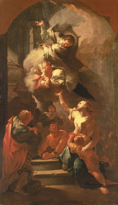 St. Jan van Nepomuk Troost de Onderdrukten, c.1748 door Paul Troger